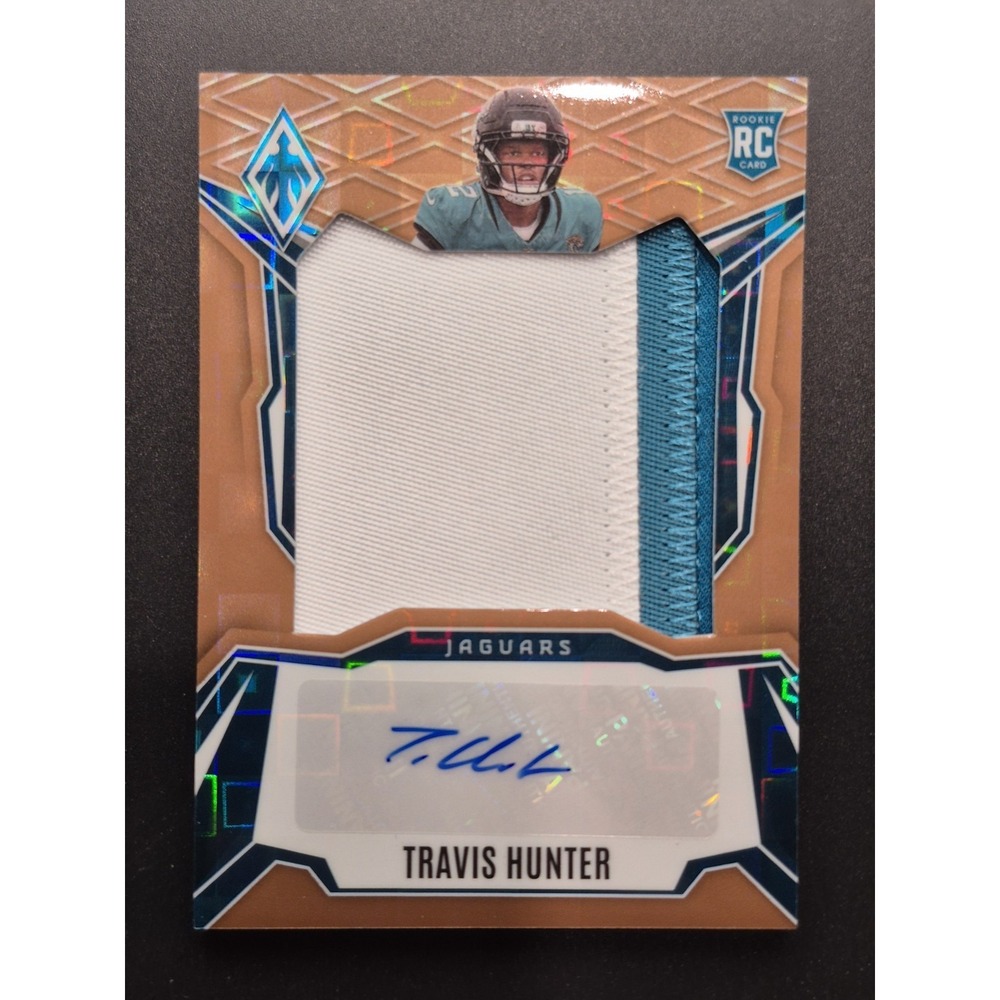 2025 Panini Phoenix Rookie Patch Auto Travis Hunter Bronze Pandora #RPS-THR /199 - Picture 3 of 12
